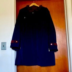 Gallery coat with detachable hood and liner. NWOT